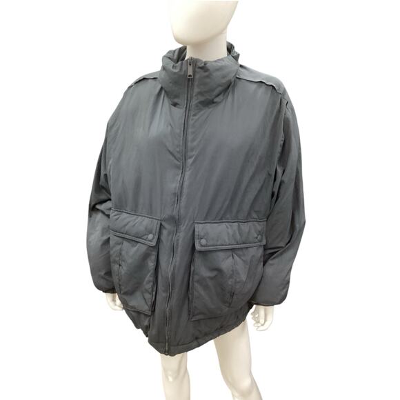 We The Free -Free People Jacket Women’s SZ L Duvet Bomber Two Big Pockets Black - Picture 1 of 5